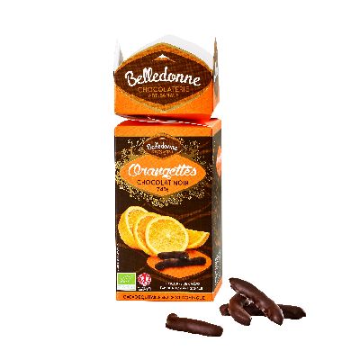 Orangettes Chocolat Noir 74% 100g